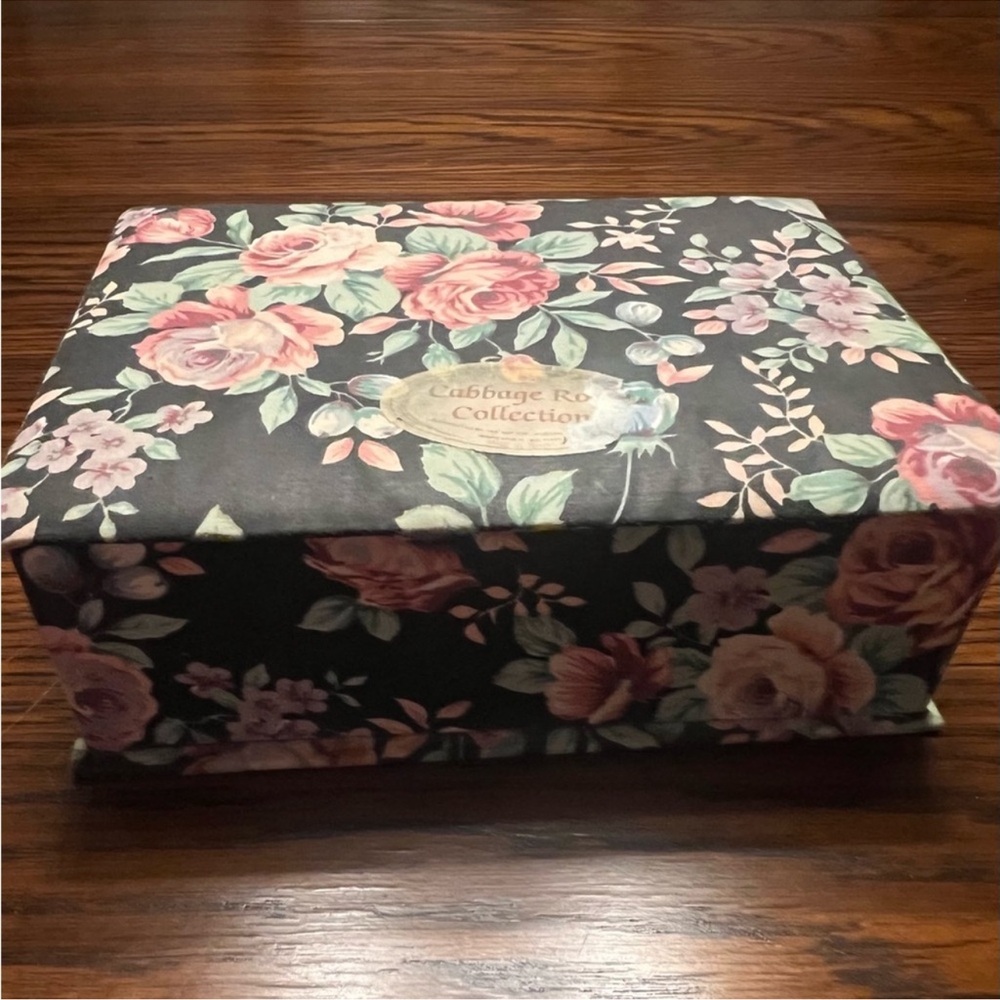 Vintage French Floral Fabric Covered Jewelry Pull Out Tray Fabric Sewing Box - Picture 4 of 8